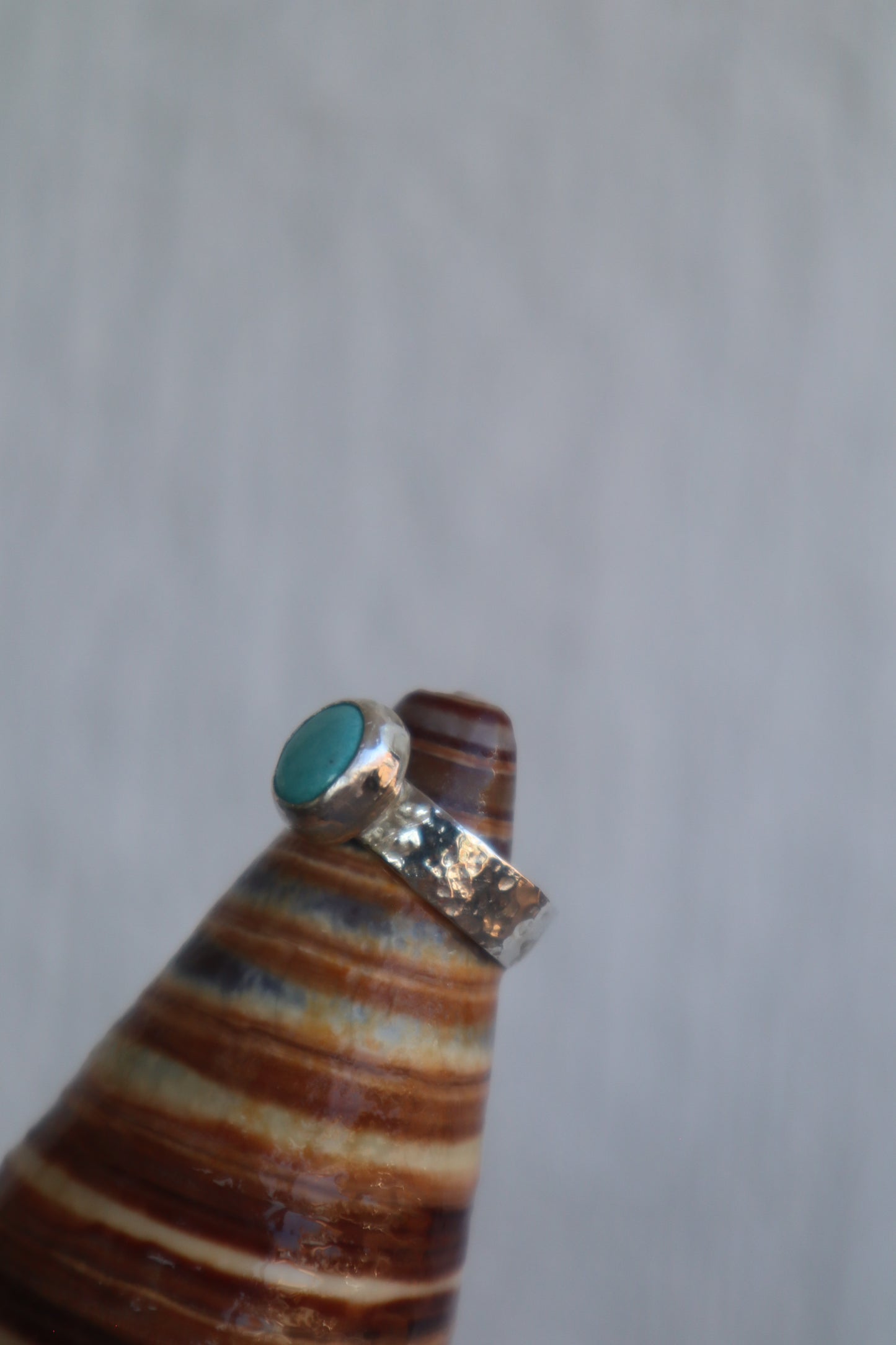 Textured turquoise ring