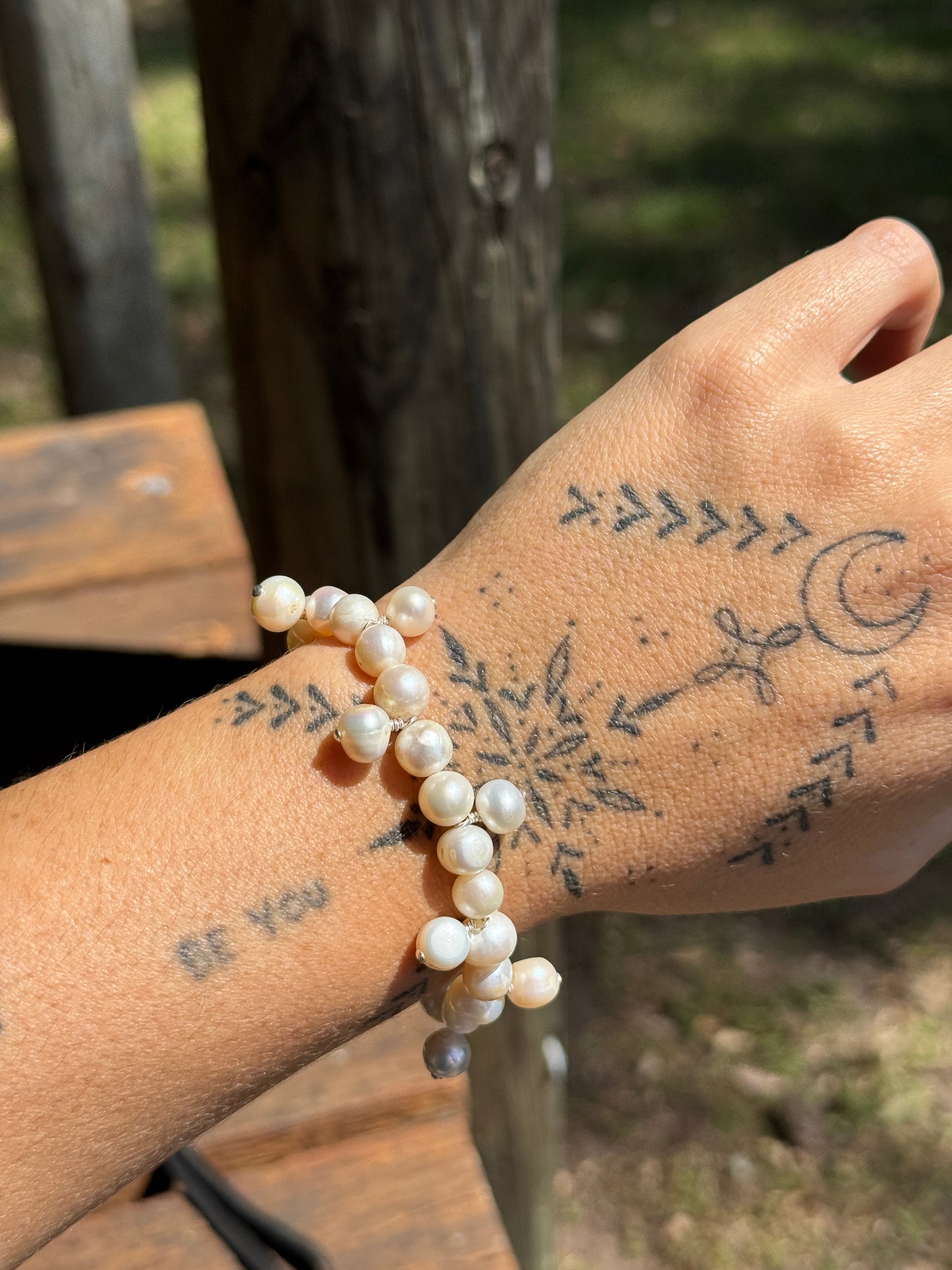 Chunky white pearl bracelet