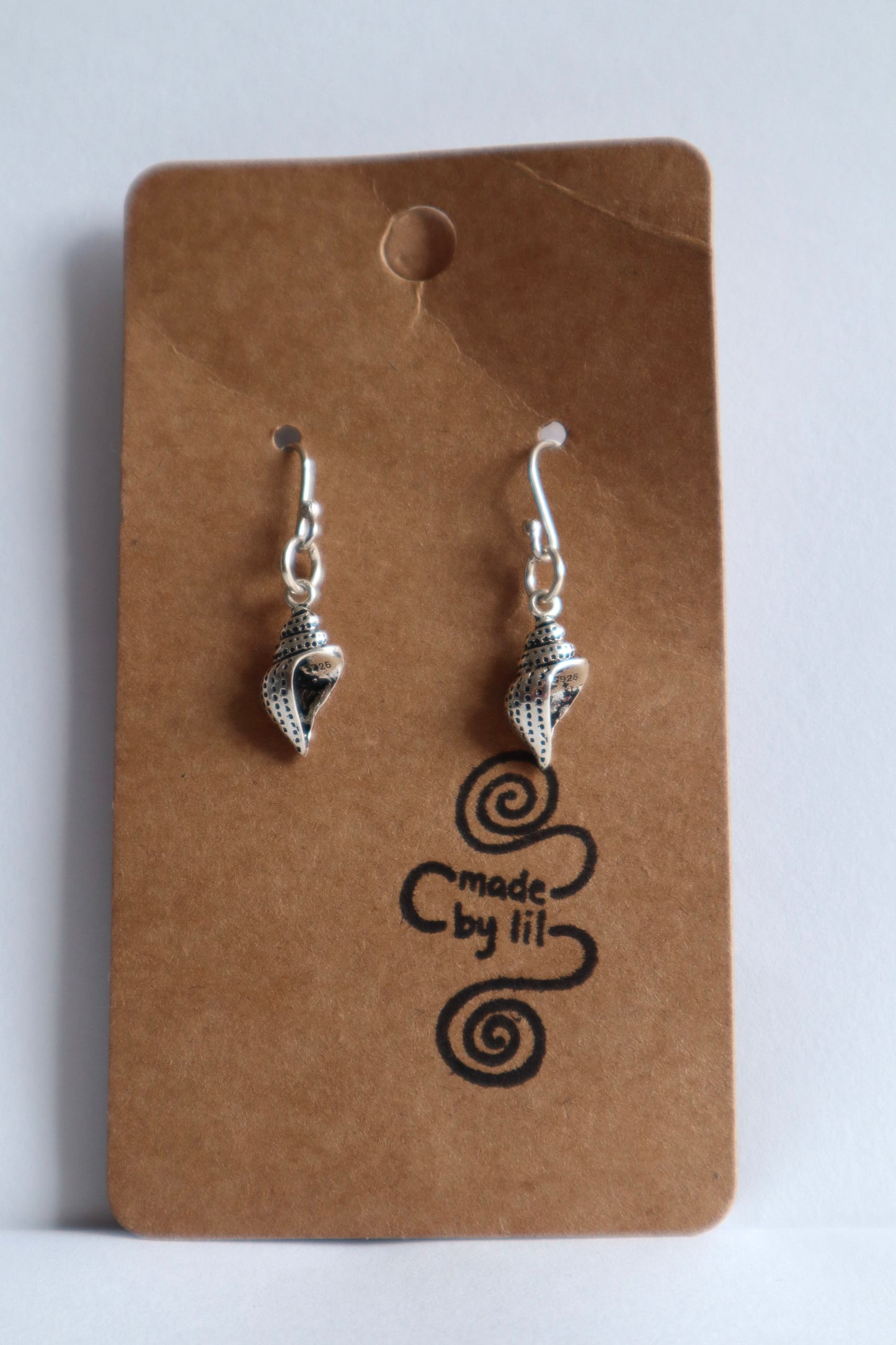 Silver shell earrings