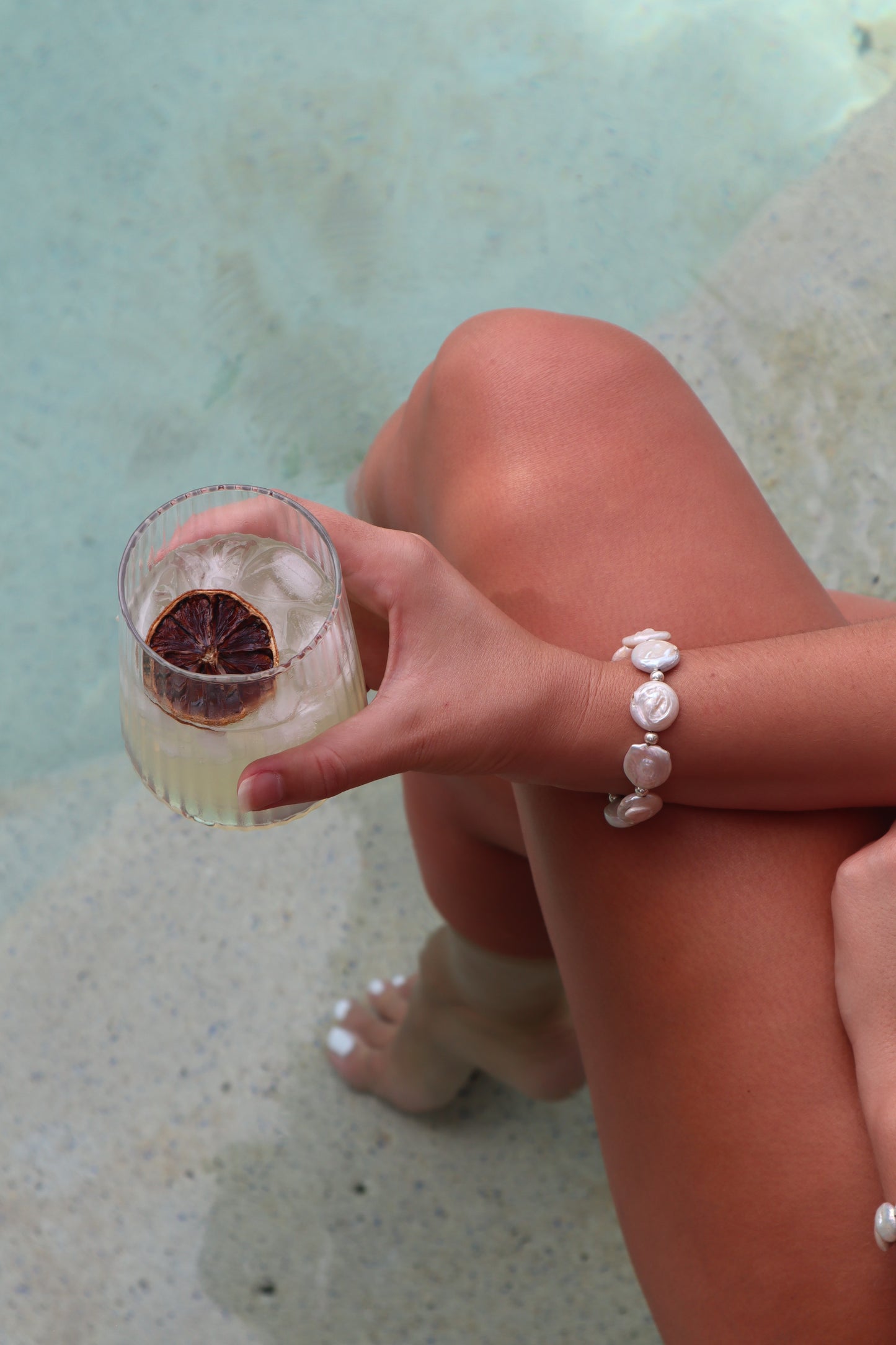 Coin pearls x silver bracelet