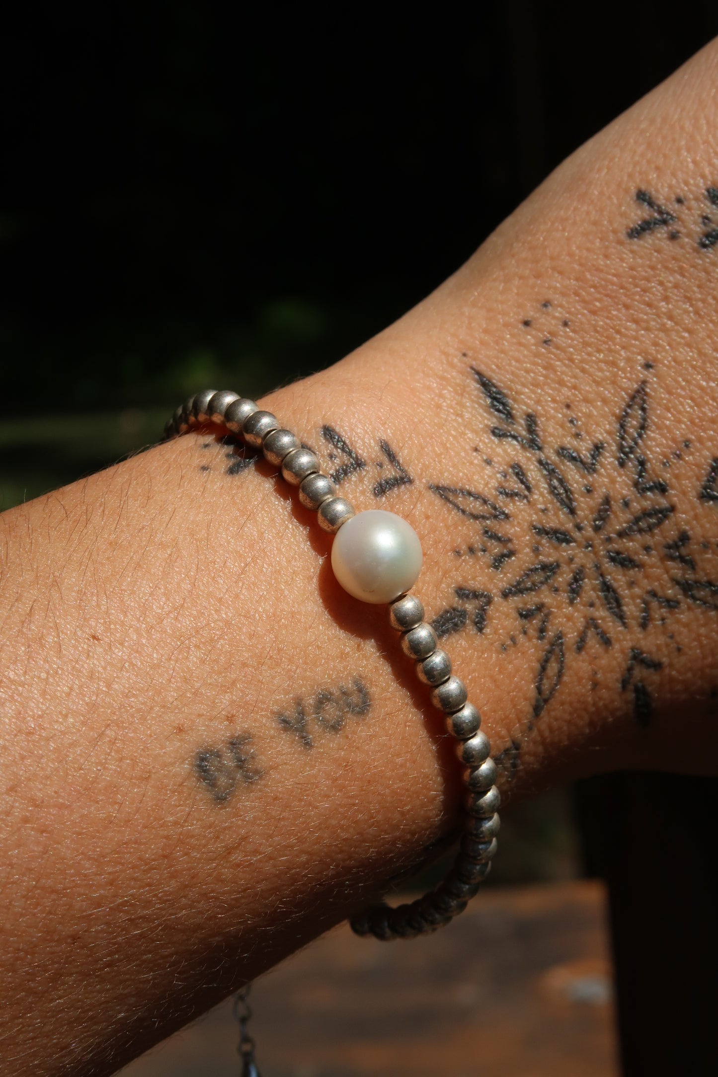 Silver x pearl bracelet
