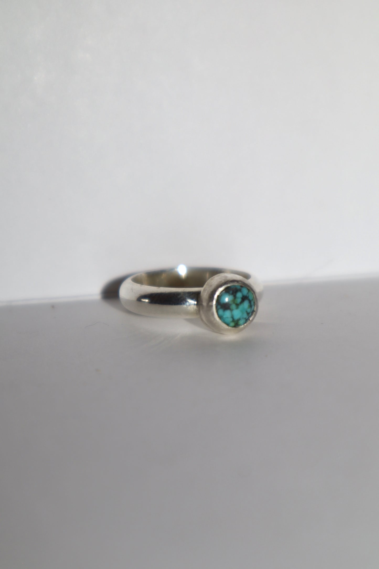 Speckled turquoise ring