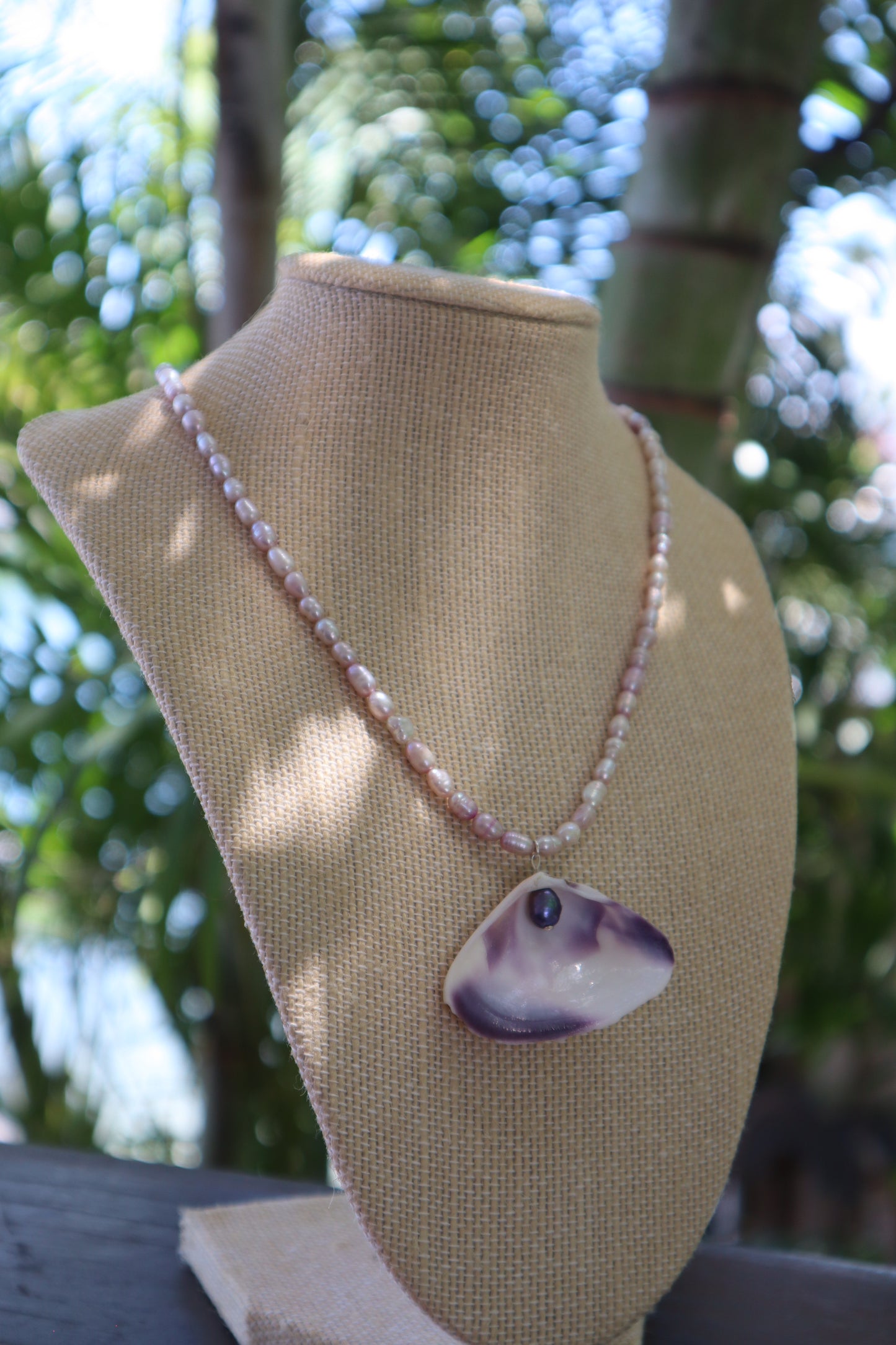 Purple shell necklace