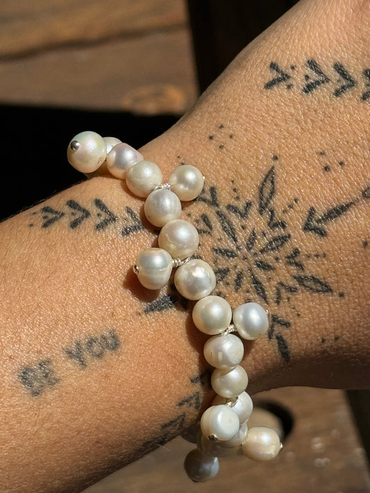 Chunky white pearl bracelet