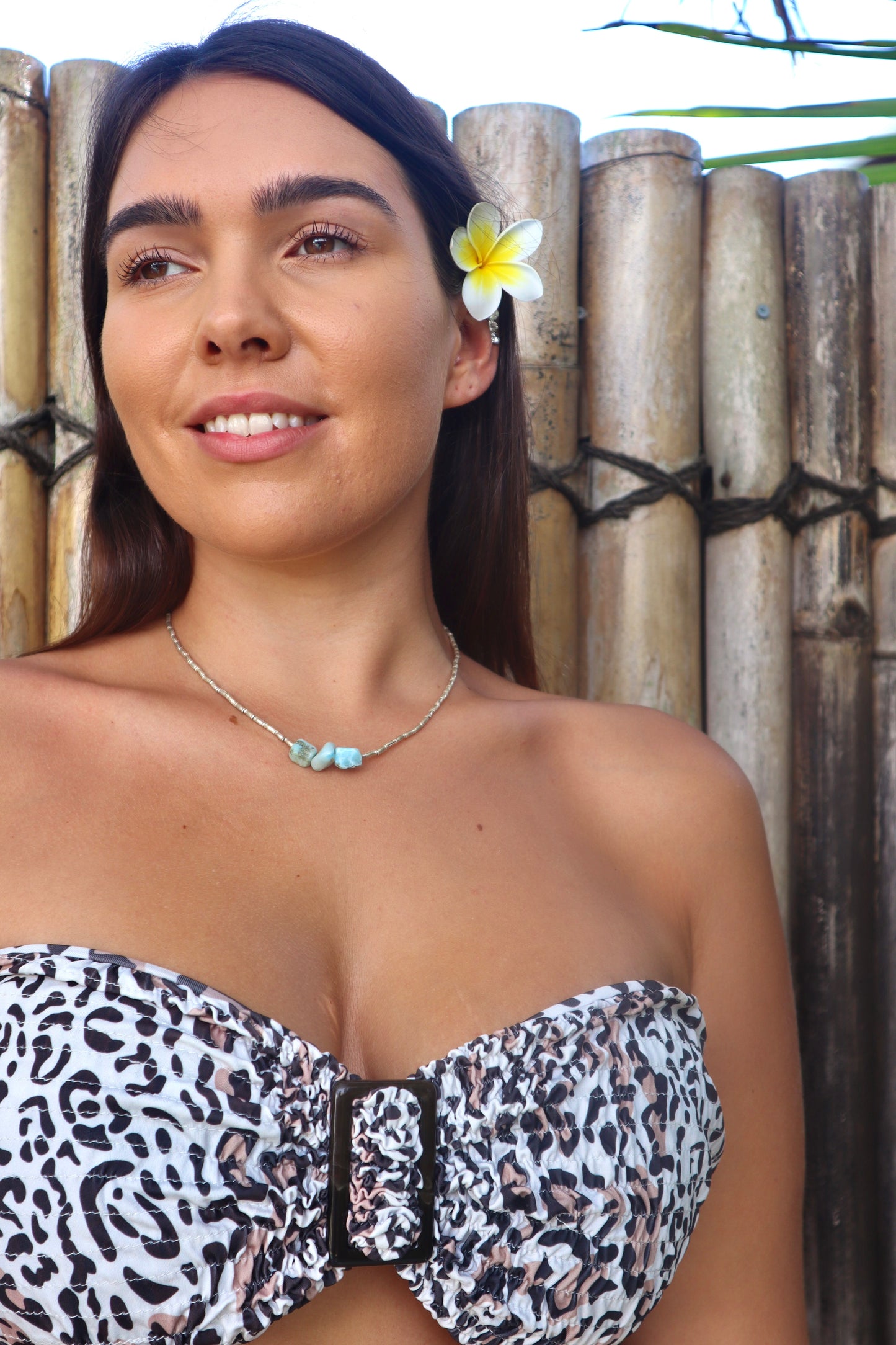 Silver x Larimar necklace