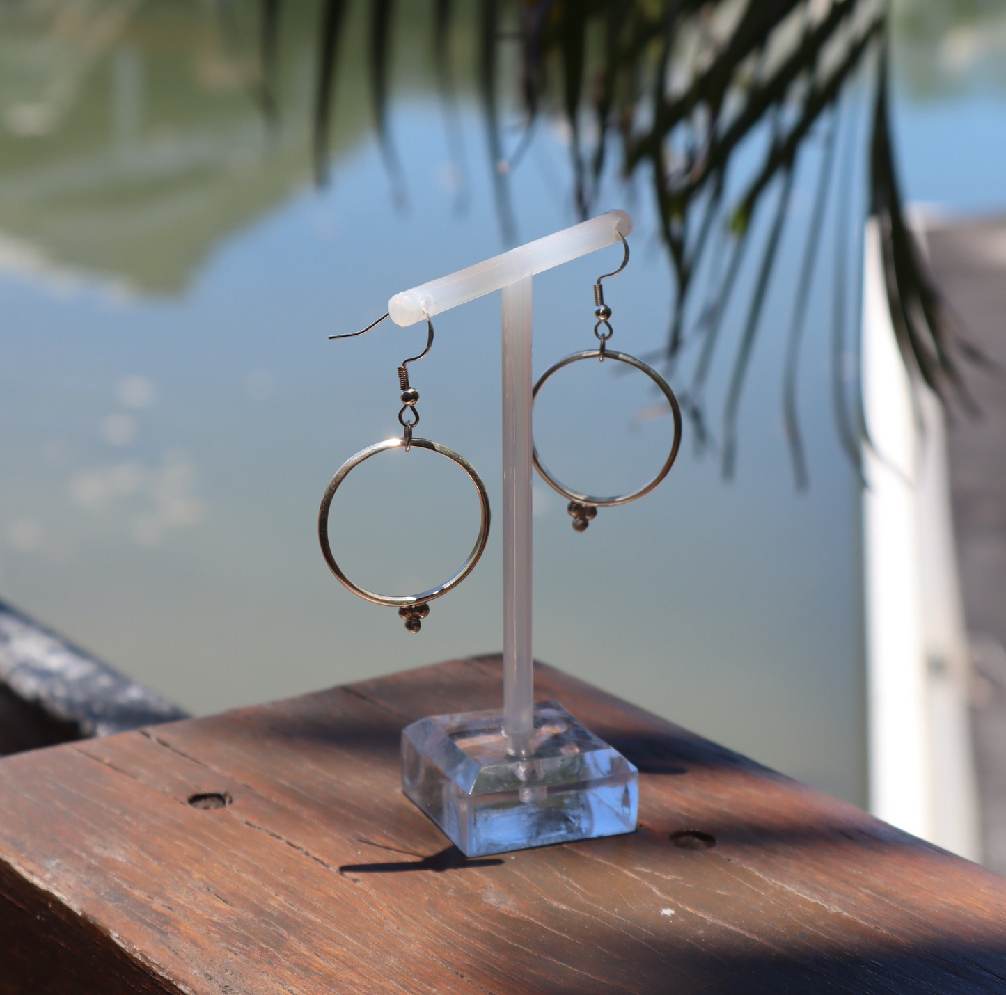 Triple ball hoop earrings
