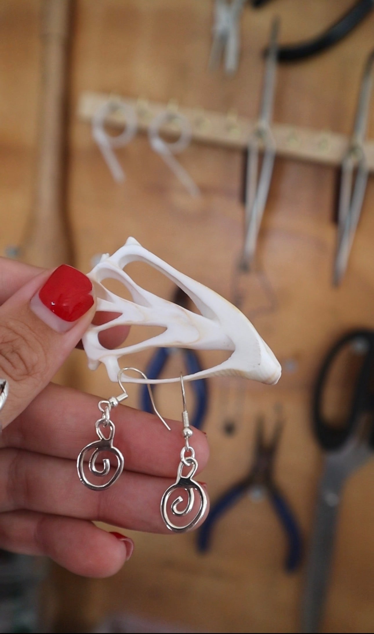 Silver swirl earrings