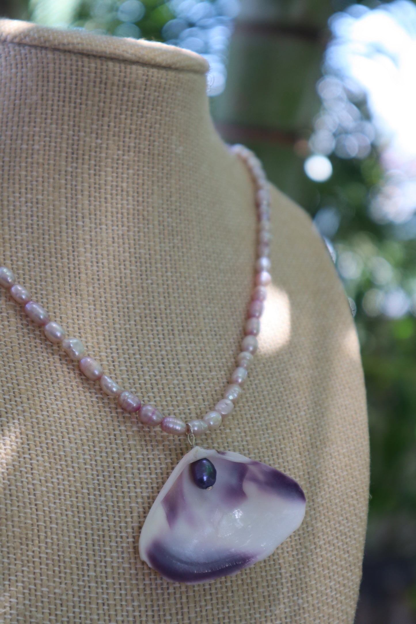 Purple shell necklace