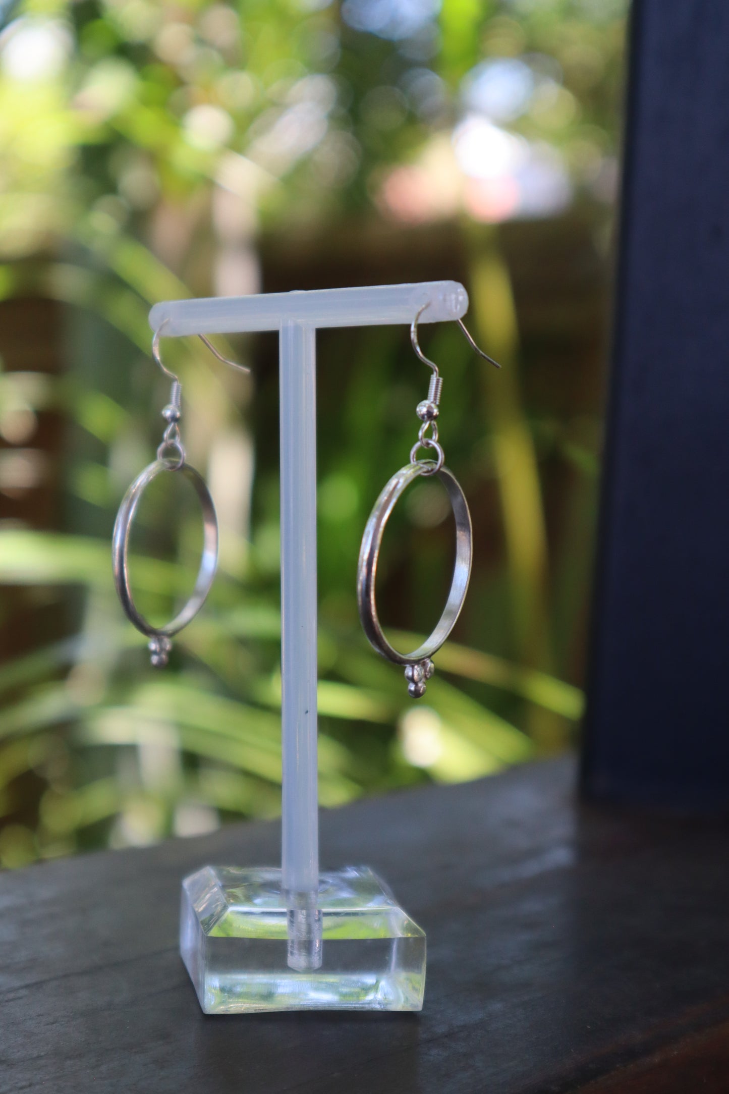 Triple ball hoop earrings