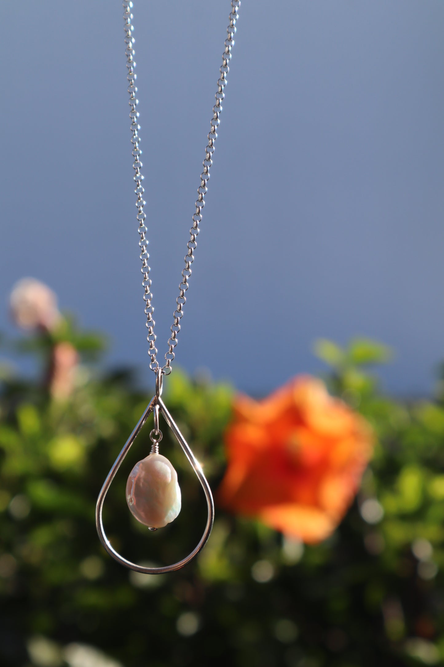 Pearl tear drop pendant