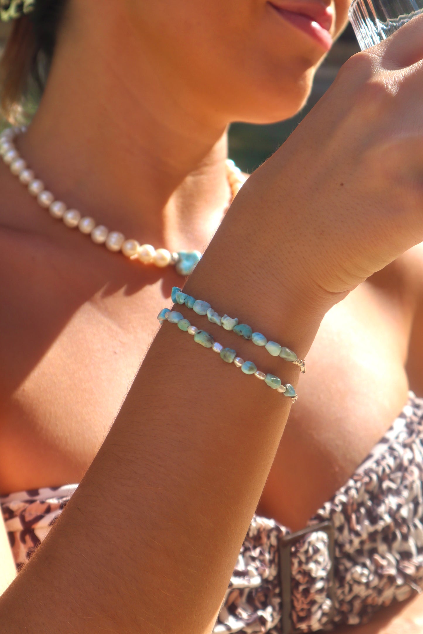 Small Larimar bracelet