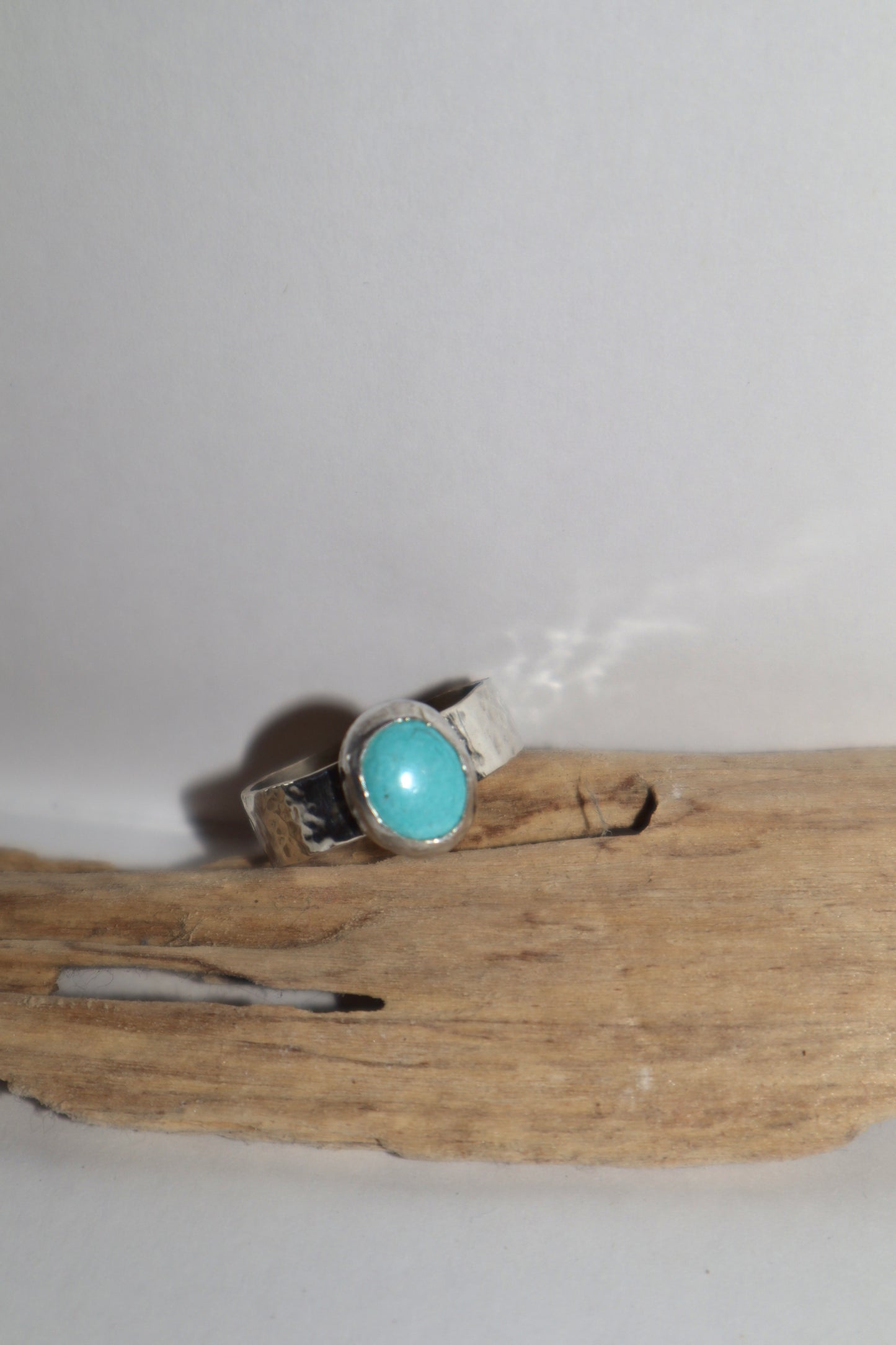 Textured turquoise ring